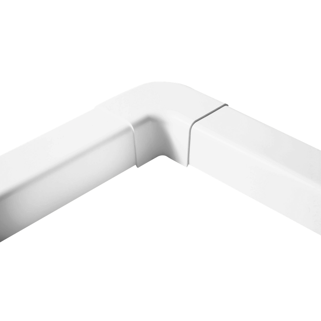 Plane curve for 80x60 mm duct, White