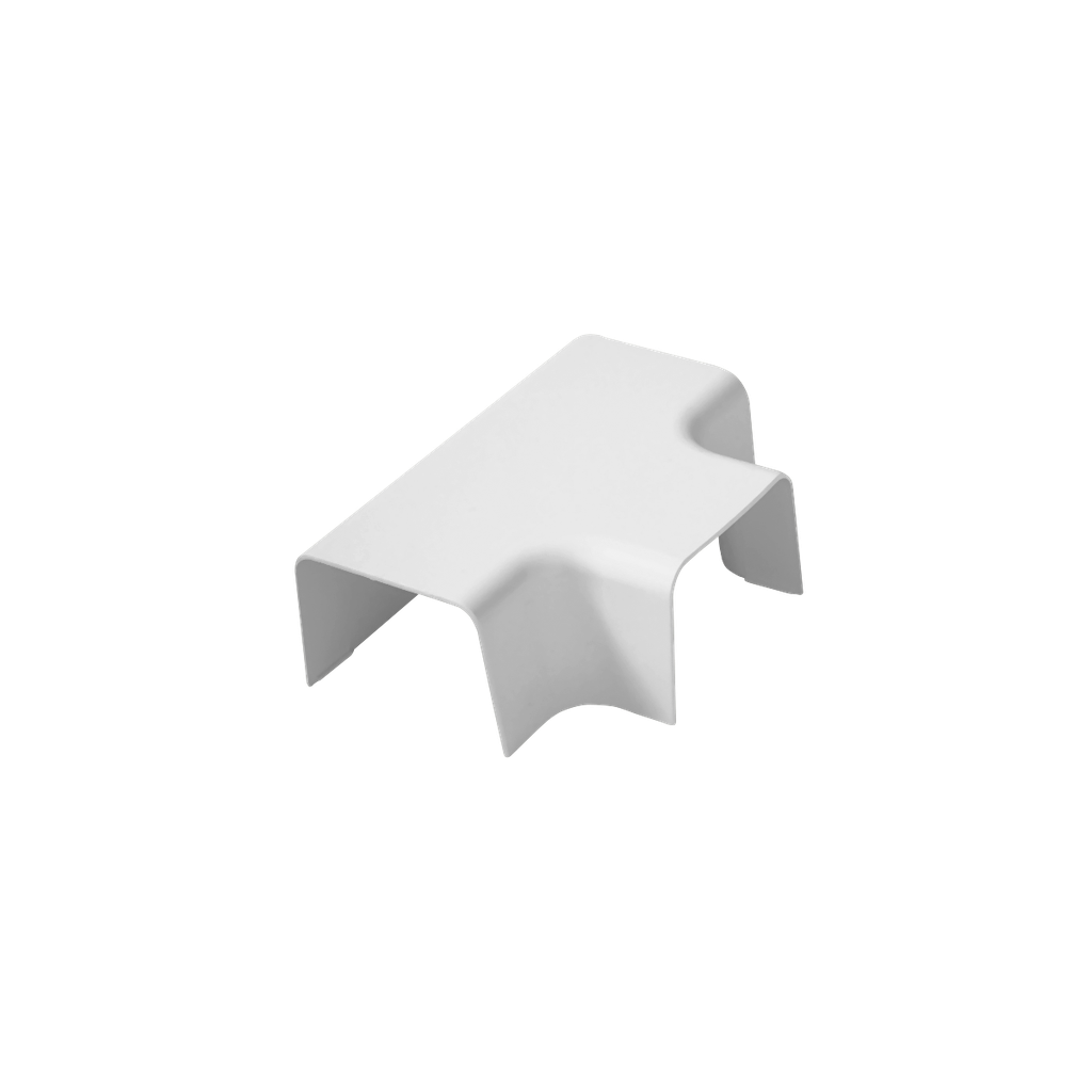 T-forgrening til 80x60 mm kanal, hvid.