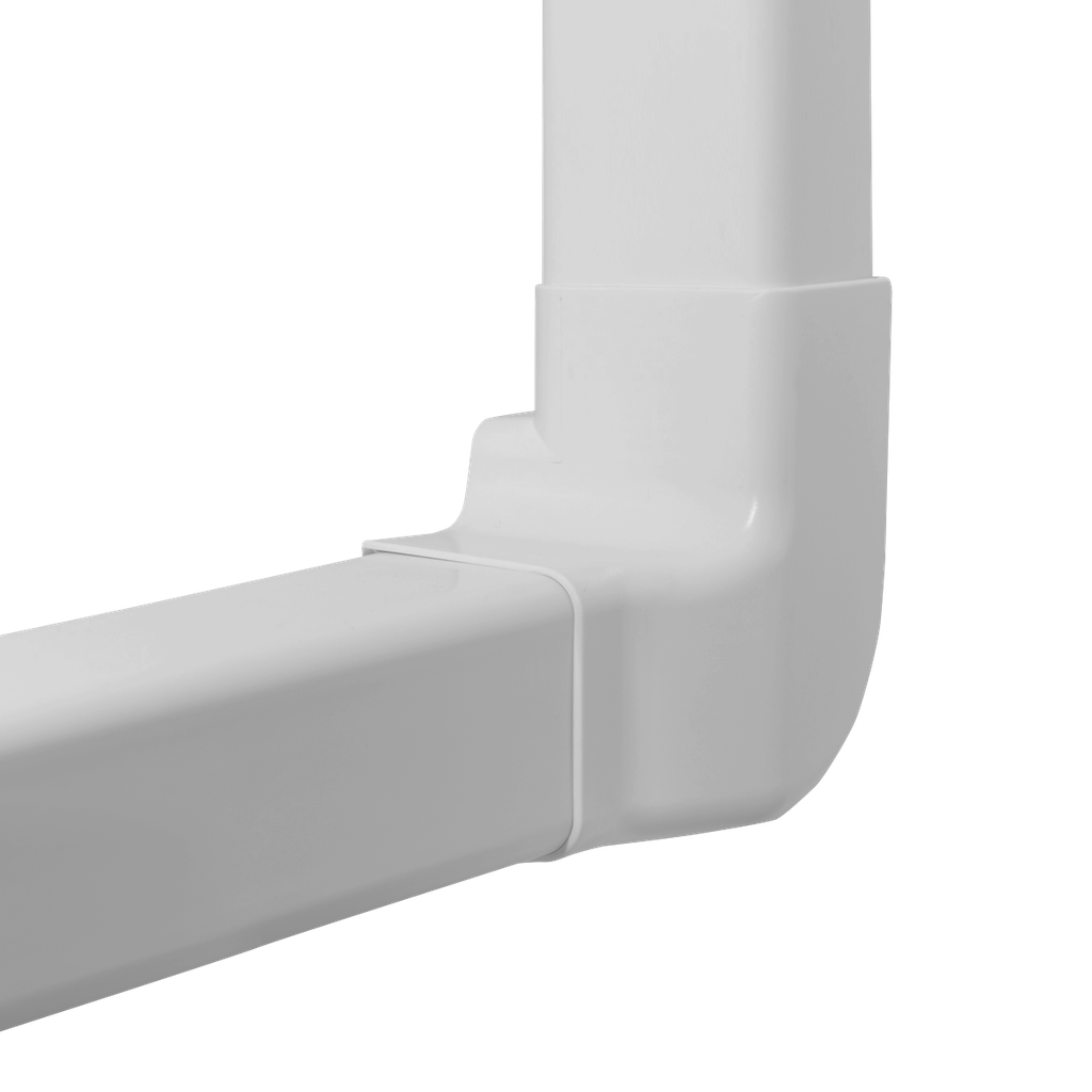Left vertical angle for 80x60 mm duct, White