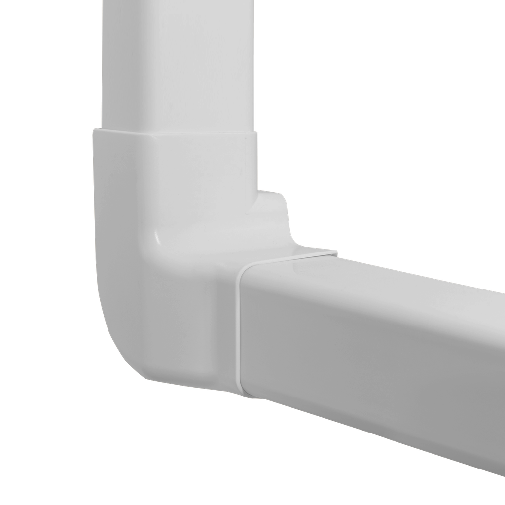 Parempoolne vertikaalnurk 80x60 mm kattekarbikule, valge.