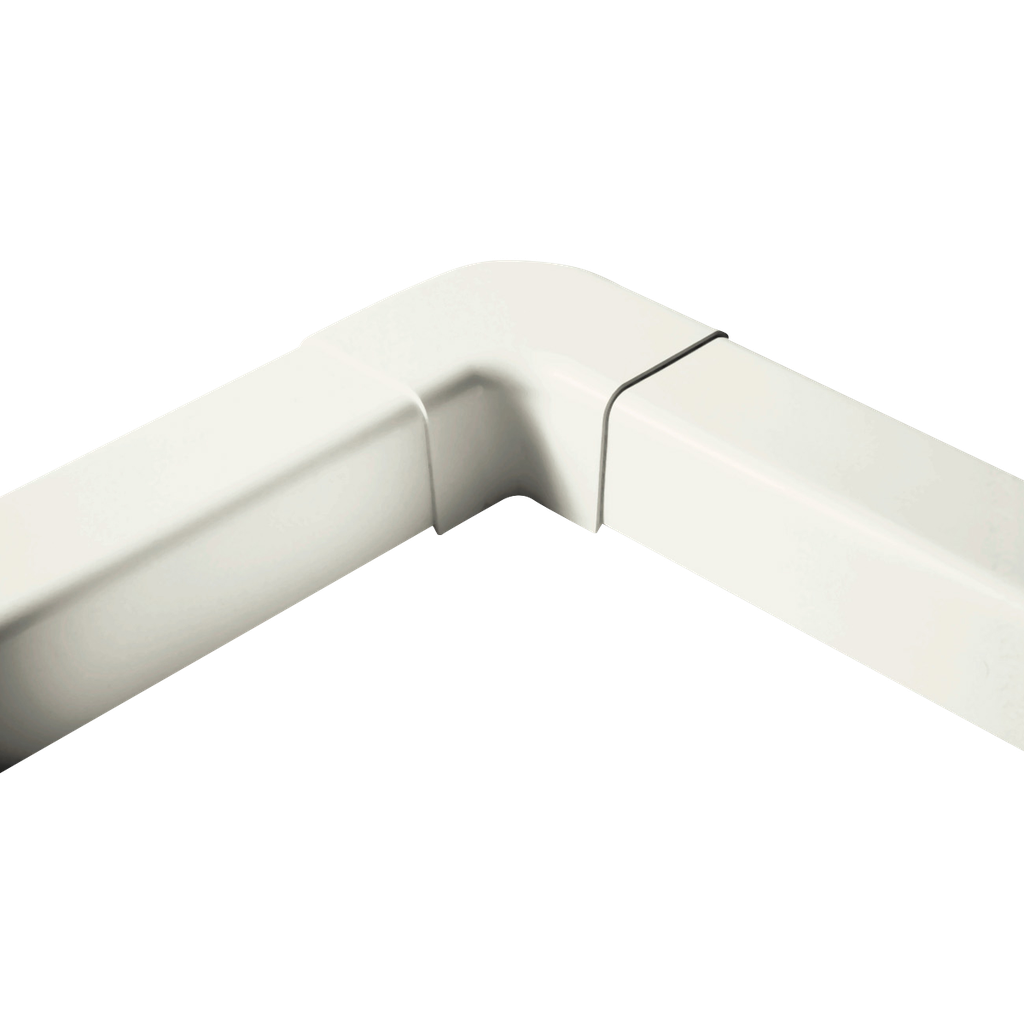 Plan bøjning til 80x60 mm kanal, elfenben.