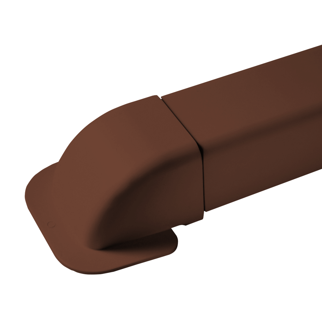 Corner wall elbow for 80x60 mm duct, Brown