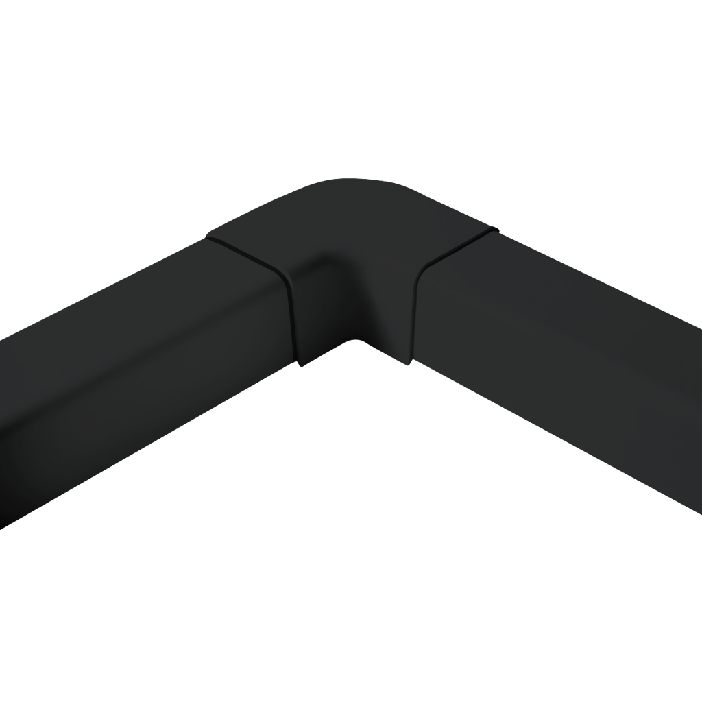 Plane curve for 80x60 mm duct, Black