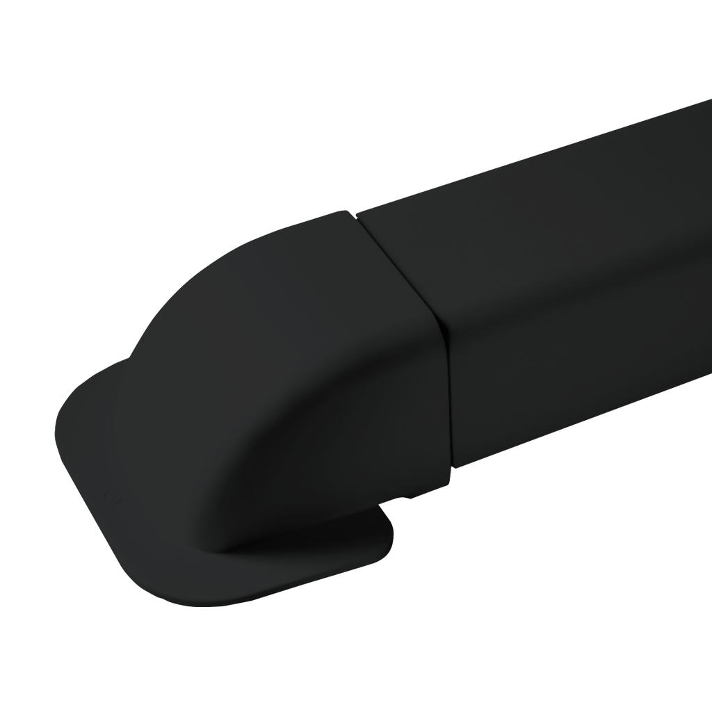 Corner wall elbow for 80x60 mm duct, Black