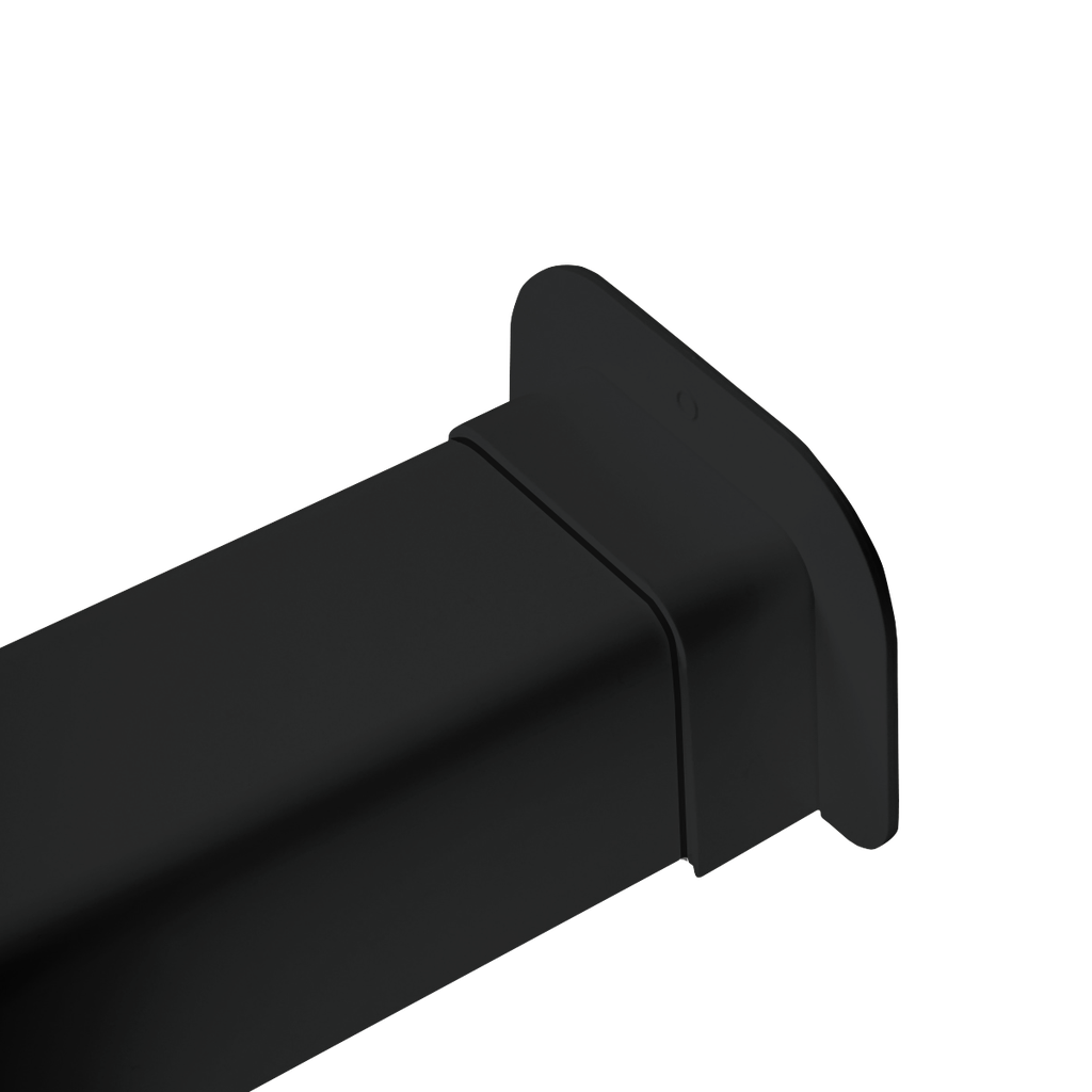 Væggenemføring til 80x60 mm kanal, sort.