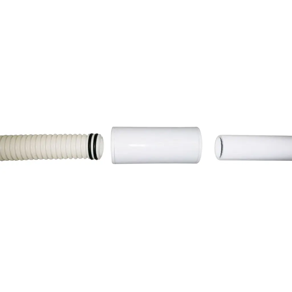 Straight connection for the rigid tube TCR-21 (Ø21) and the seal hose (Ø20).