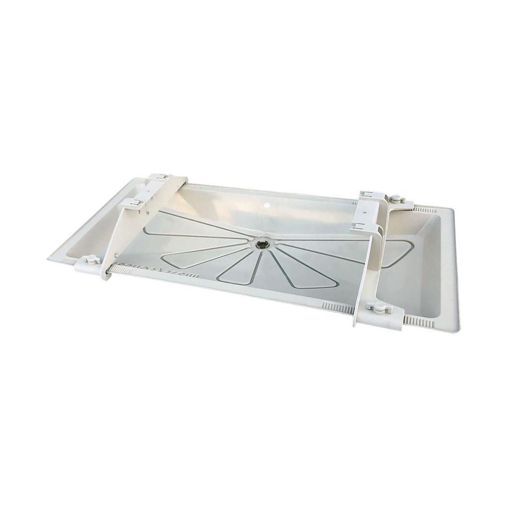 Drain pan 1250x500 mm. RAL9002.