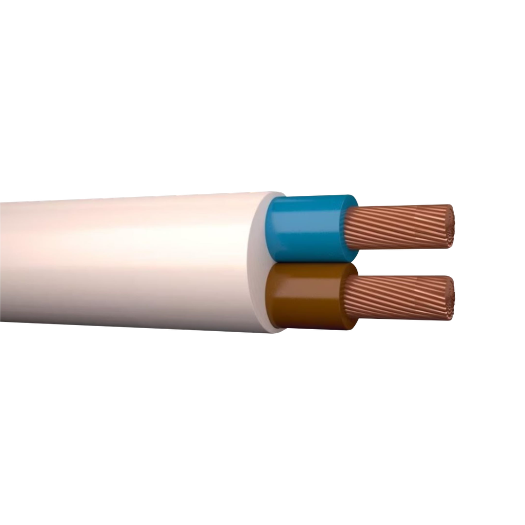 Connecting cable H05VV-F 2X0,75 white, Eca.  100 meters.