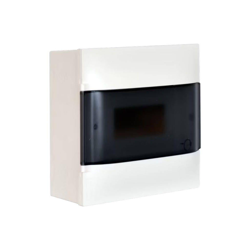 Säkringsskåp 1x8MOD utanpåliggande, IP40. 226x256x70 mm (HxBxD).