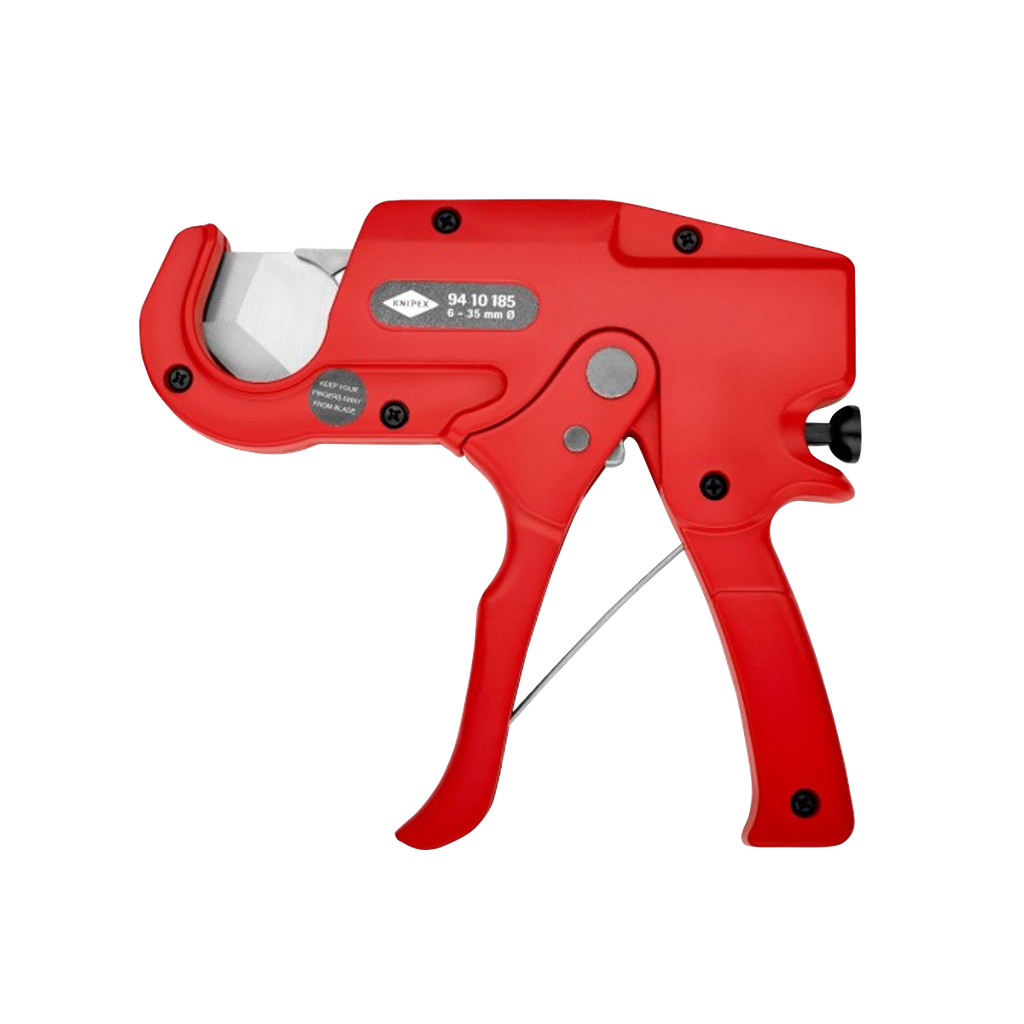 Pipe cutter for clean cutting of thin-walled plastic pipes with Ø 6.0 - 35.0 mm.