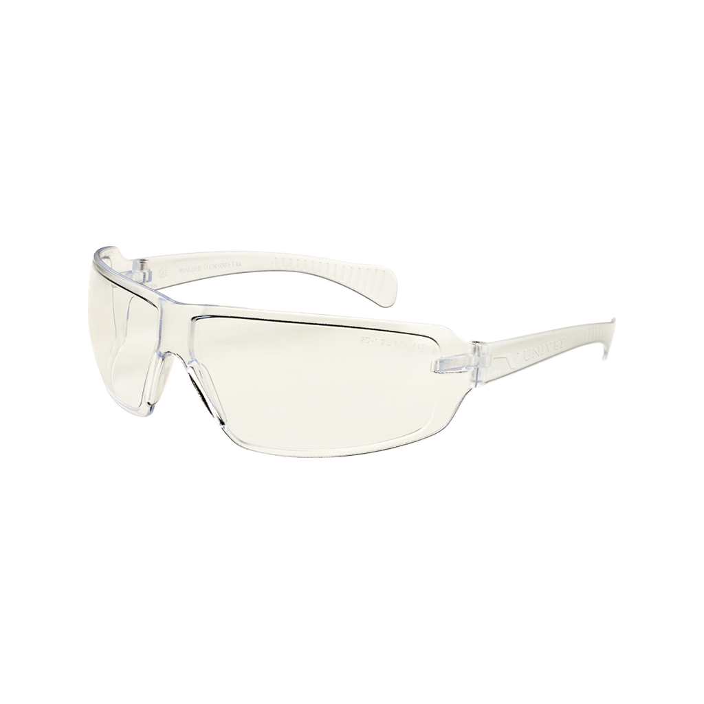 TAMREX Zeronoise safety glasses with colorless lens.
