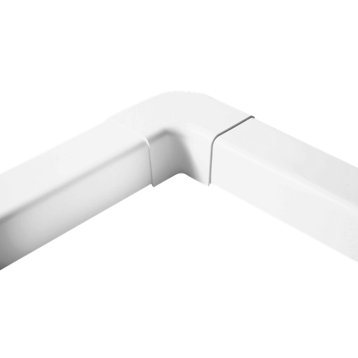 [AM0805-W] Plane curve for 80x60 mm duct, White