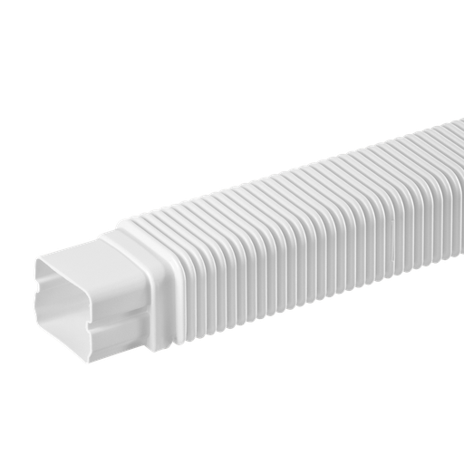 [AM0811-W] Fleksibelt samlingsstykke (590 mm) til 80x60 mm kanal, hvid.