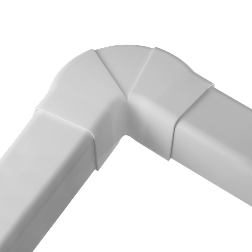 [AM0814-W] Adjustable plane curve for 80x60 mm duct, White