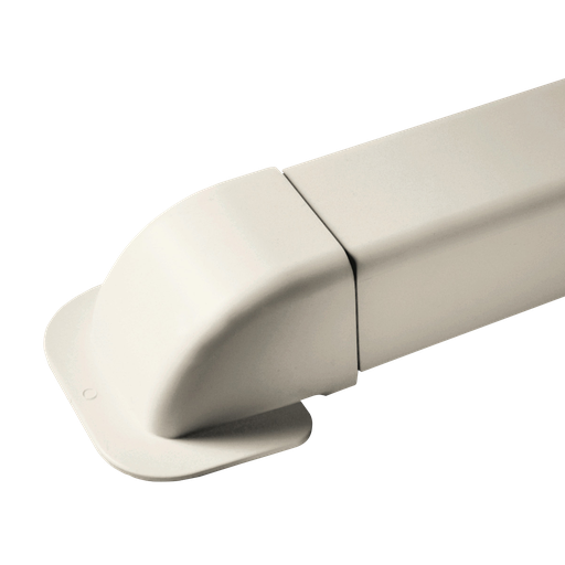 [AM0807-I] Corner wall elbow for 80x60 mm duct, Ivory