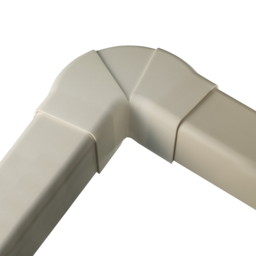 [AM0814-I] Adjustable plane curve for 80x60 mm duct, Ivory