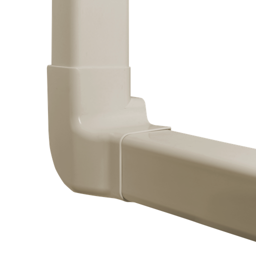 [AM0816-I] Höger vertikal vinkel för kanal 80x60 mm, Elfenben.