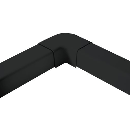 [AM0805-BL] Plan böj för kanal 80x60 mm, Svart.