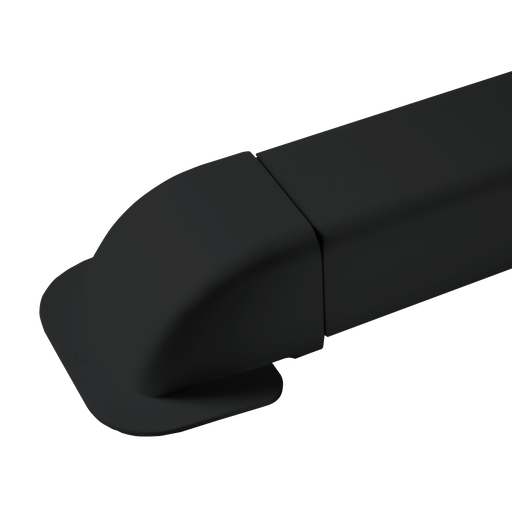 [AM0807-BL] Hjørnevægalbue til 80x60 mm kanal, sort.