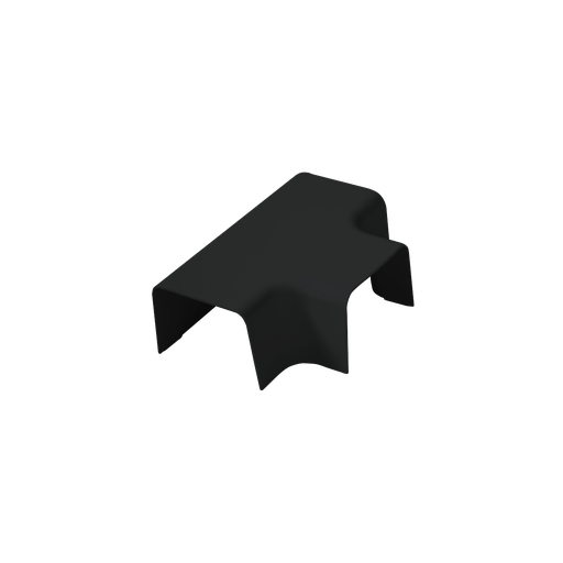 [AM0809-BL] T-forgrening til 80x60 mm kanal, sort.