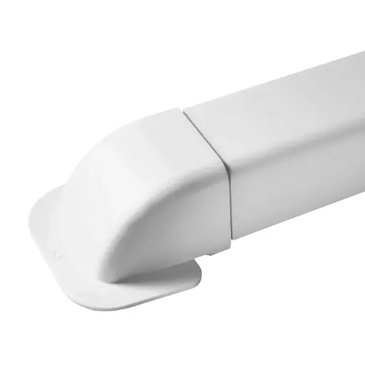 [AM1107-W] Corner wall elbow for 110x75 mm duct, White