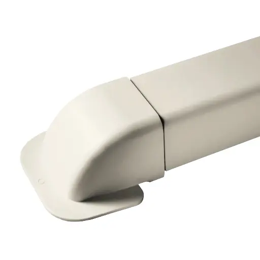 [AM1107-I] Corner wall elbow for 110x75 mm duct, Ivory