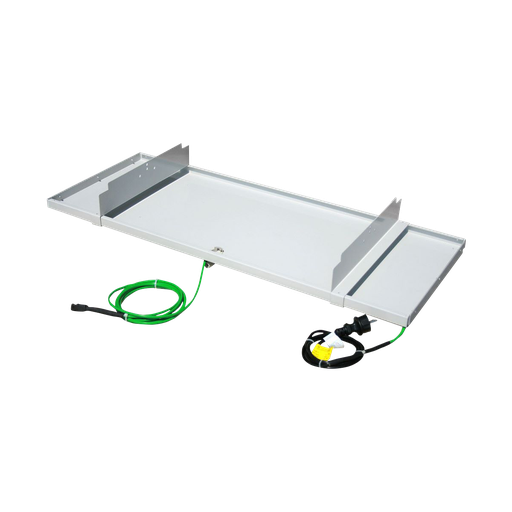 [SCD300066] Drain pan 980x390x35 mm with heating cable for pan and drain pipe. RAL9002.