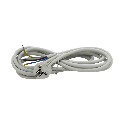 [ASB432] Power cord OPAL with plug; 5 m, white, H05VV-F 3x1,5, PVC, IP20.