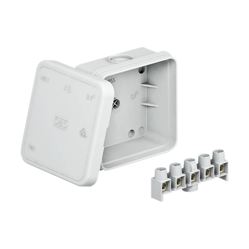 [AFH024] Koblingsboks med klemrække, IP55. Størrelse: 75 x 75 x 36,2 mm.