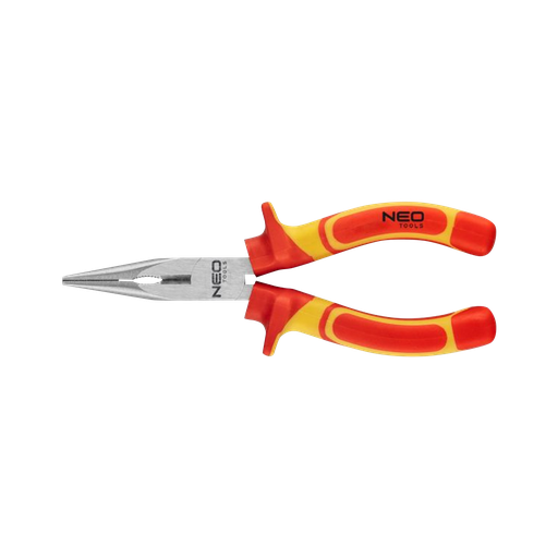[03-01223] Long nose pliers 160 mm straight, CrV 1000V.