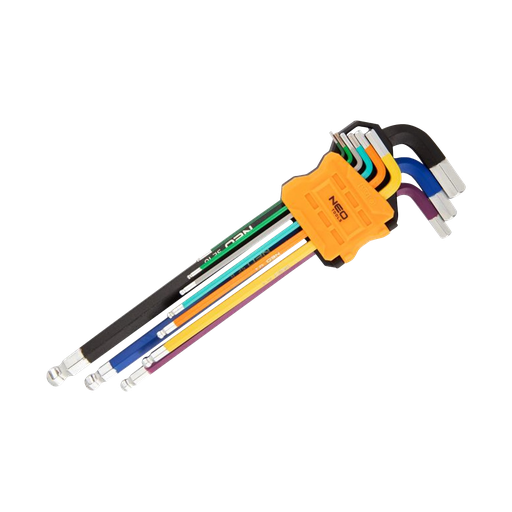 [03-09512] Hex key set. Includes 9 keys sized 1.5 to 10 mm.