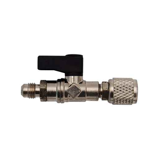 [11462] Ball valve tap for refrigerant gas 1/4" SAE F x 1/4" SAE M.